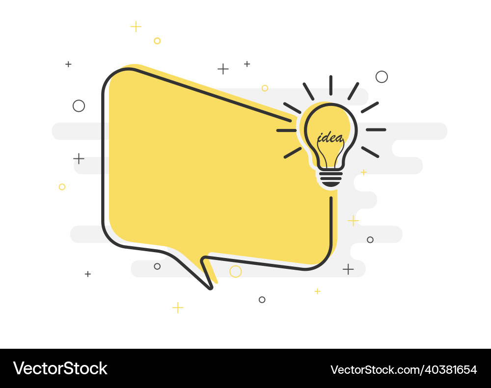Frame with a light bulb rectangular speech Frame with a light bulb rectangular speech vector image
