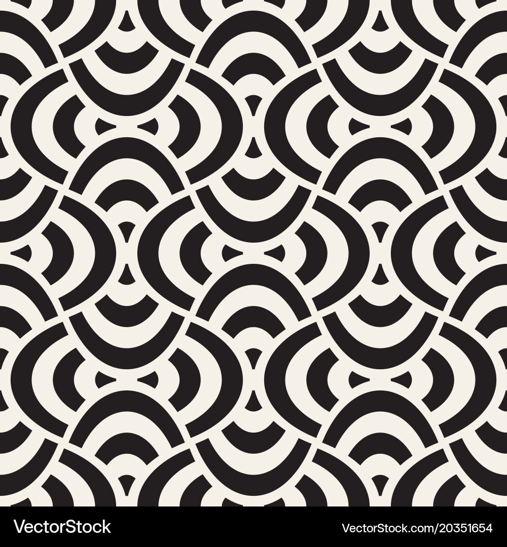Geometric seamless pattern with curved Vector Image