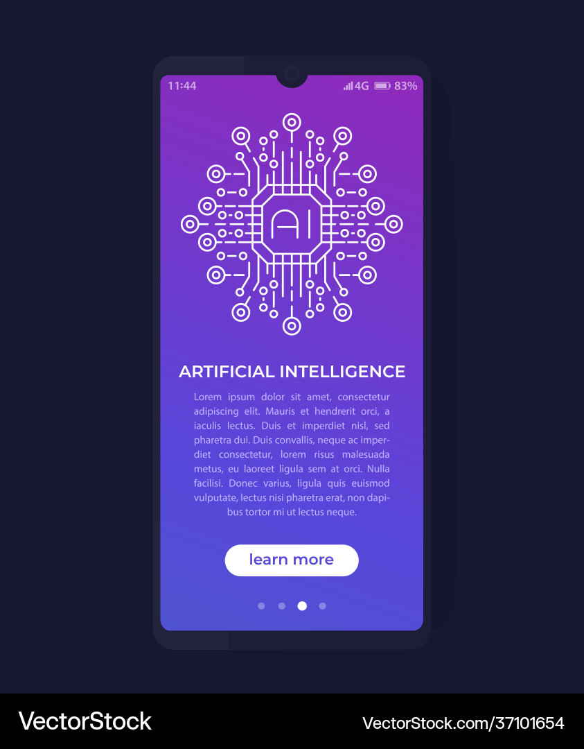 Künstliche Intelligenz ai in mobile App ui Künstliche Intelligenz ai in mobile App ui vektorbild