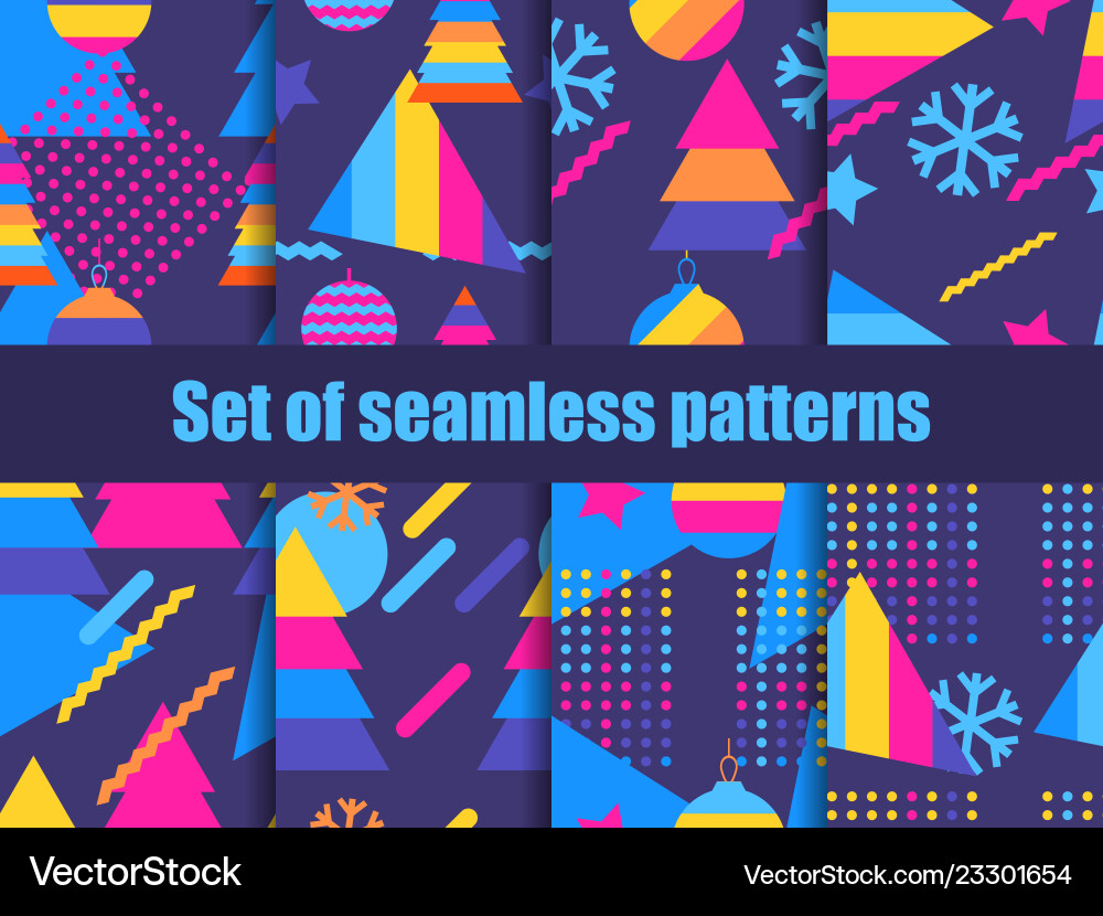 Memphis Snowflake Pattern vector image