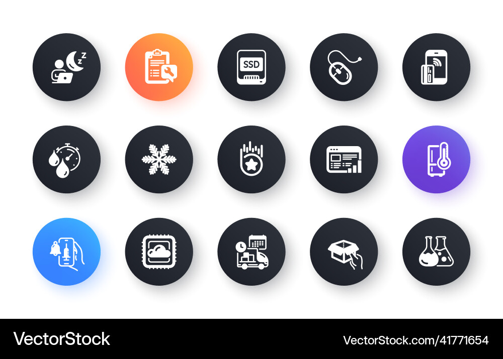 Minimal set of timer contactless payment Vector Image