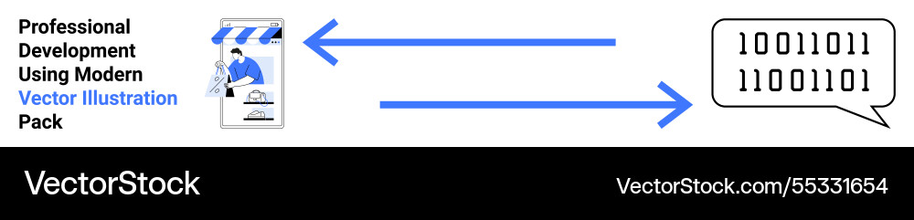 Professional development graphic with binary Professional development graphic with binary vector image
