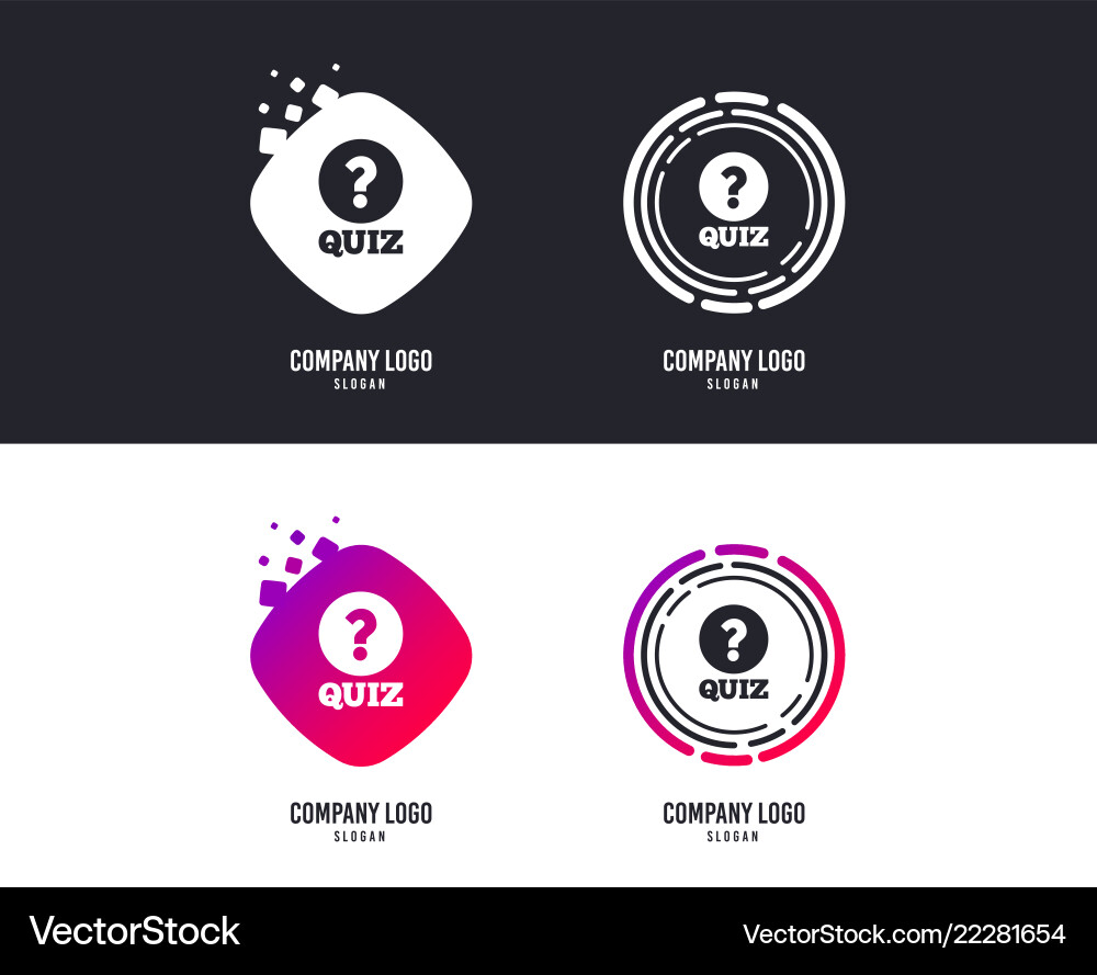 Quiz sign icon questions and answers game Vector Image