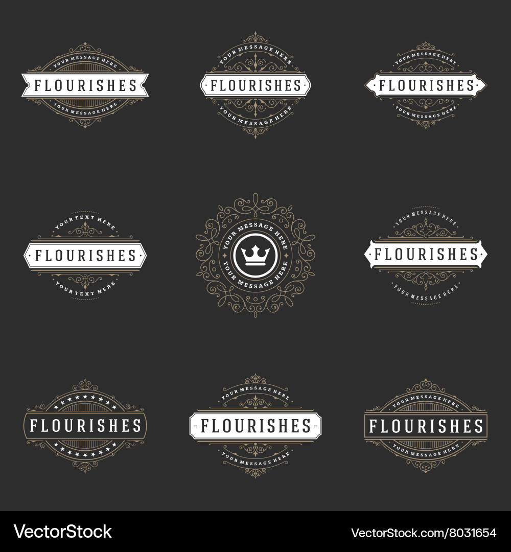 Royal Flourish Logo Templates vector image