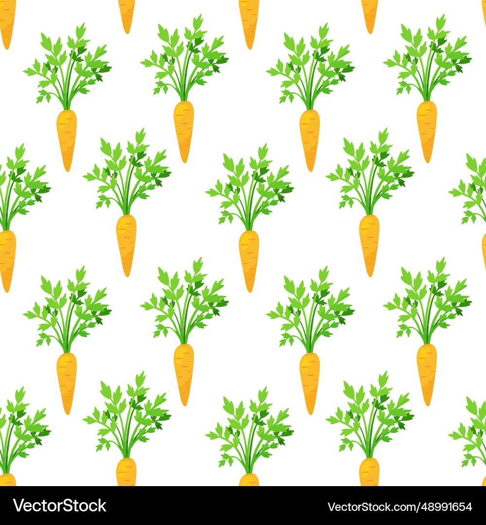 Seamless pattern with carrot repeat food vector image
