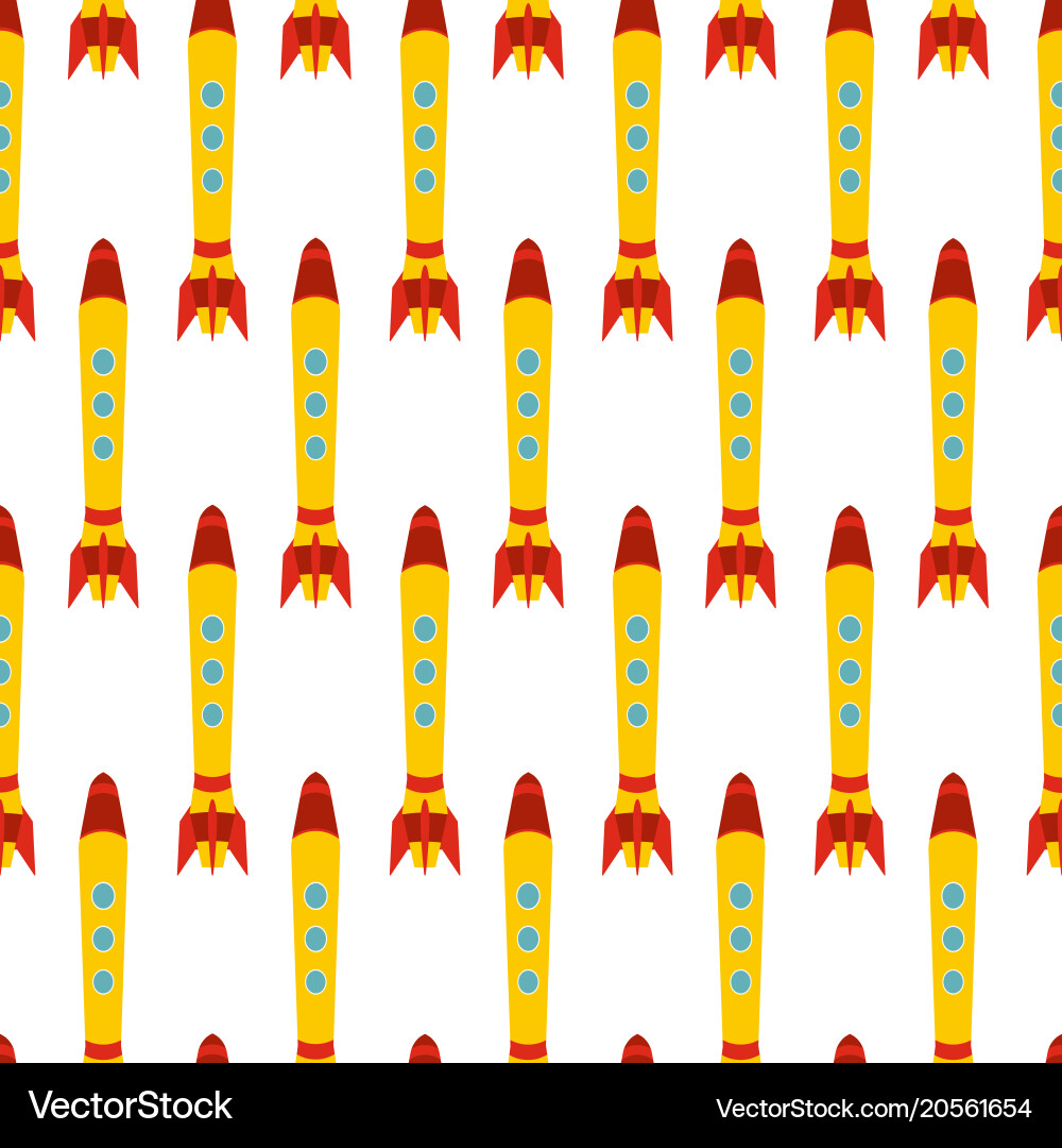 Seamless pattern with space rocket Vector Image
