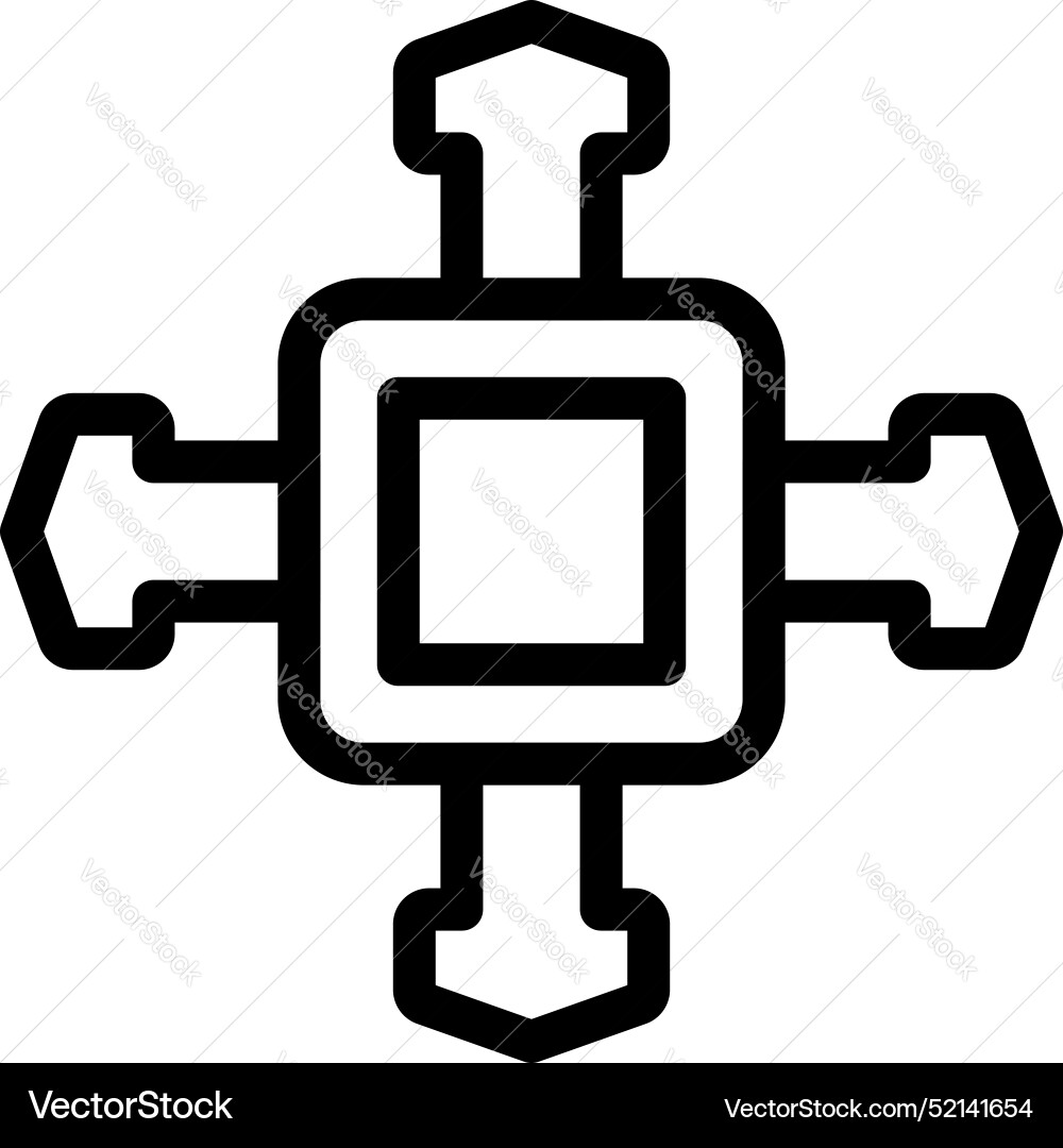 Square connecting four arrows symbolizing data Square connecting four arrows symbolizing data vector image