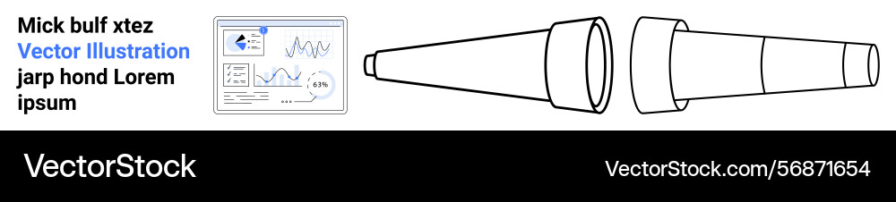 Telescope and data visualization concept Telescope and data visualization concept vector image