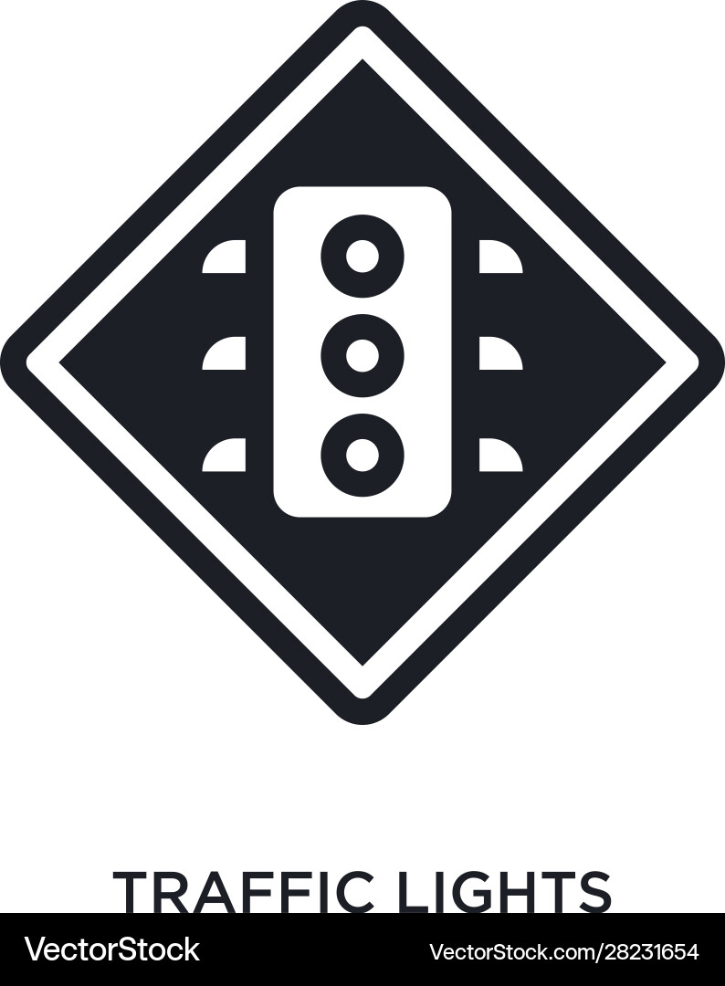 Traffic lights isolated icon simple element from vector image