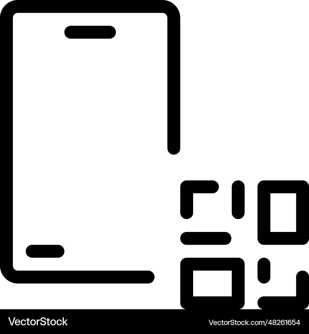 Use of smartphone to scan barcode vector image