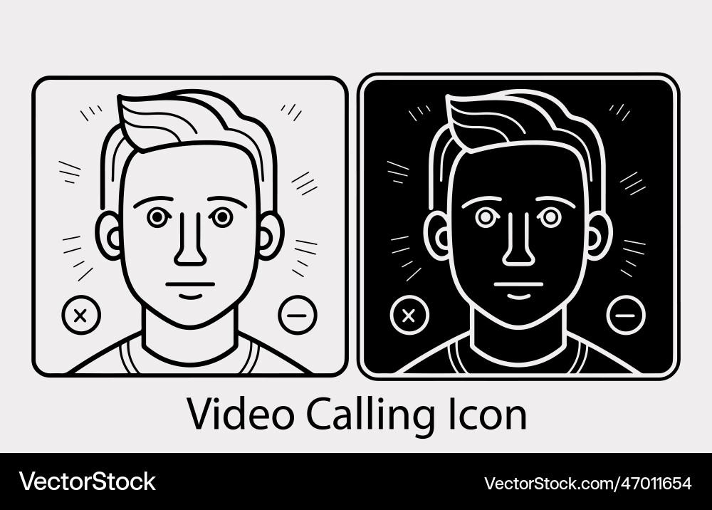 Video calling icon outline style simple set Vector Image