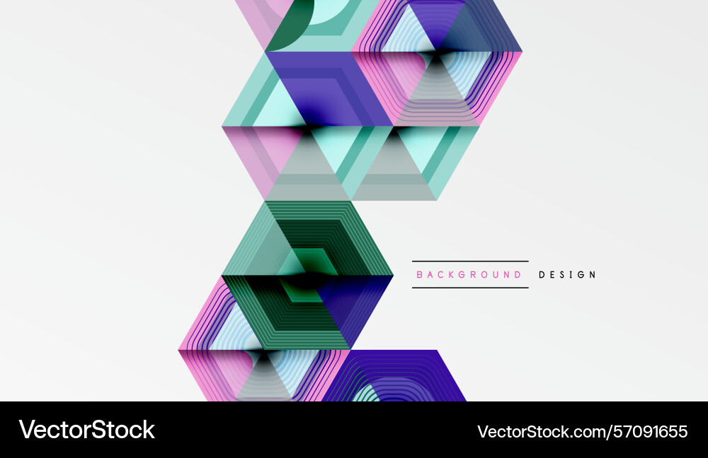 Abstract geometric pattern hexagons overlap Abstract geometric pattern hexagons overlap Vector Image