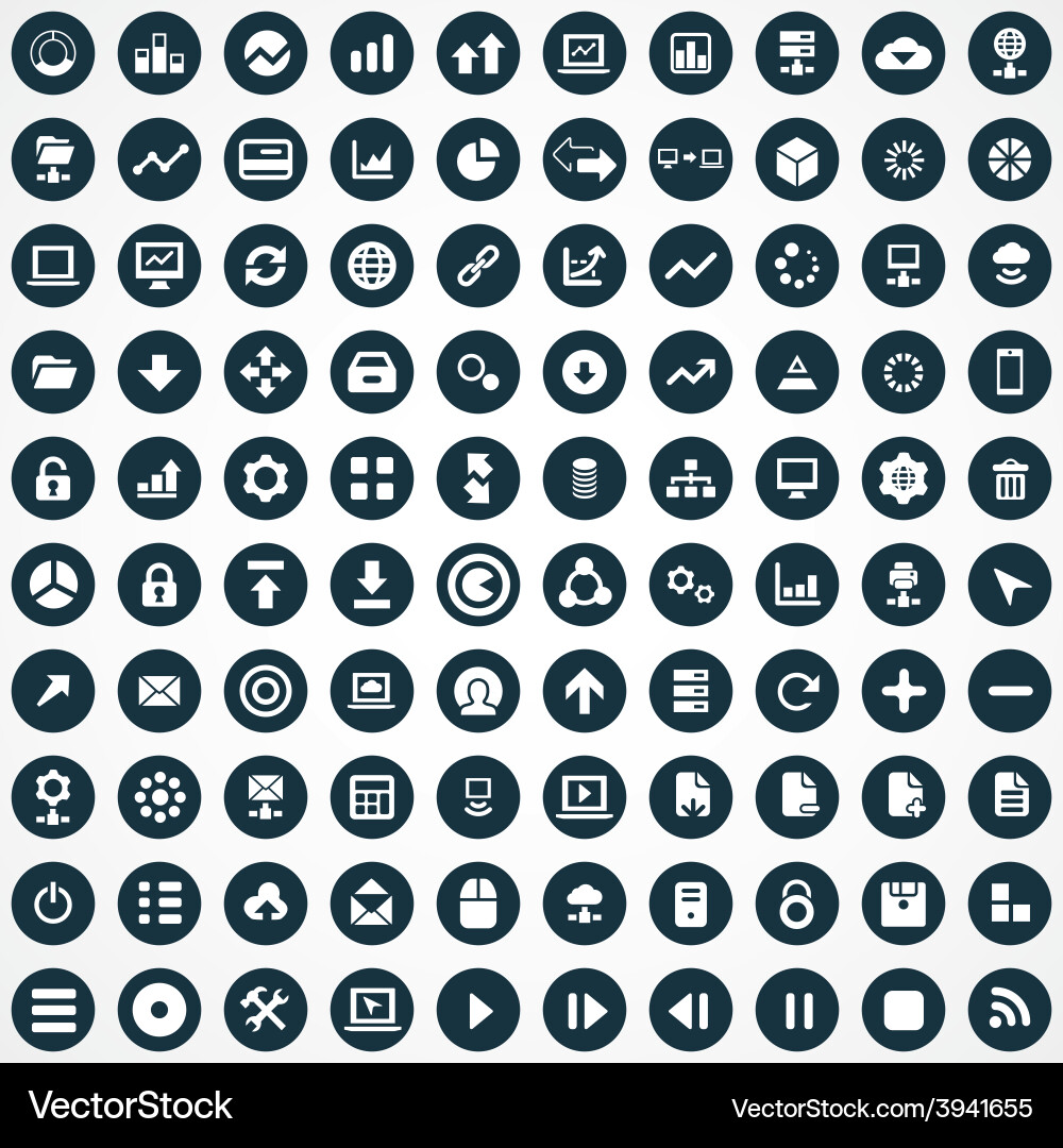 Big Data Icons - Database & Analytics vector image