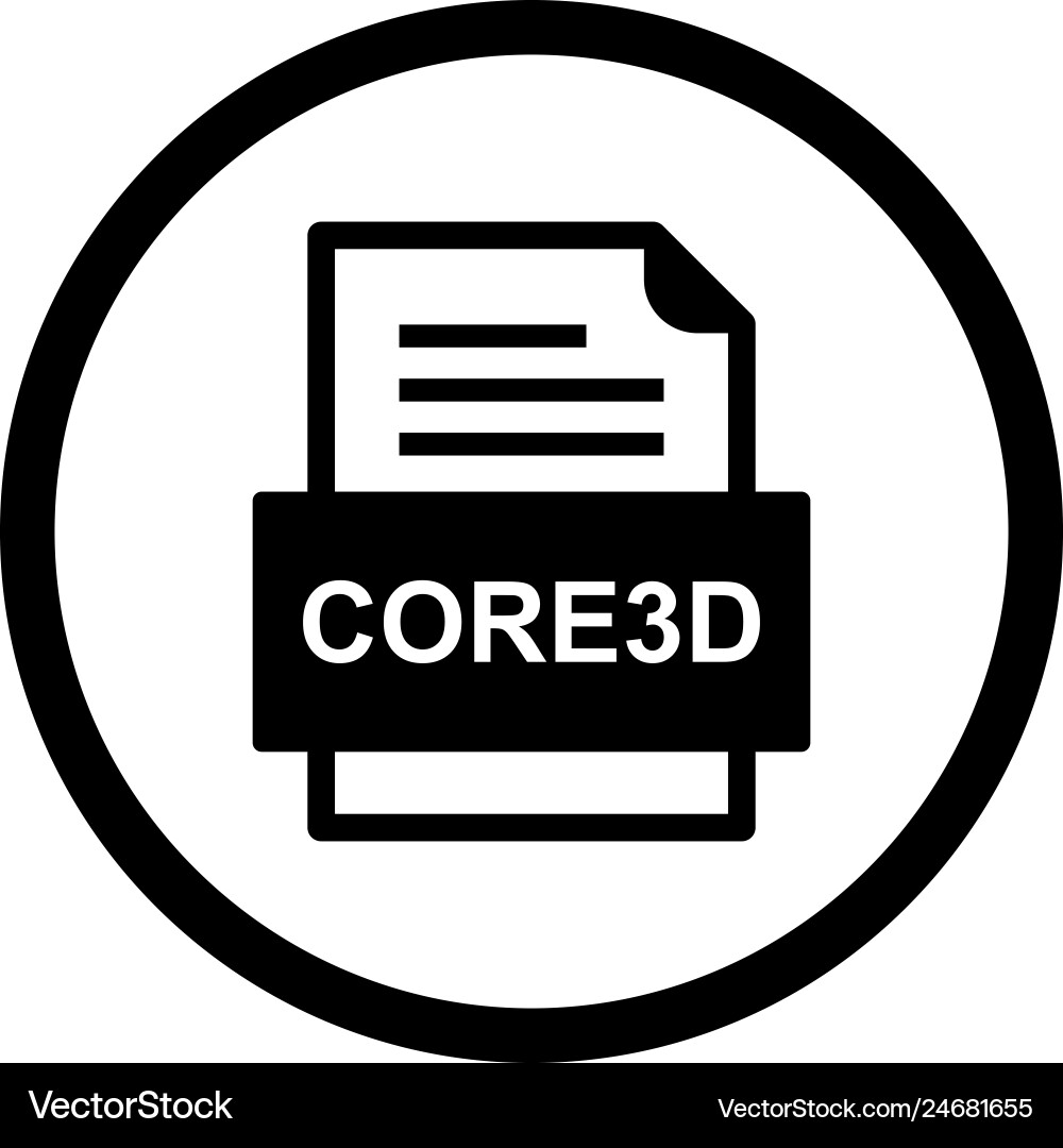 Core3d file document icon Vector Image