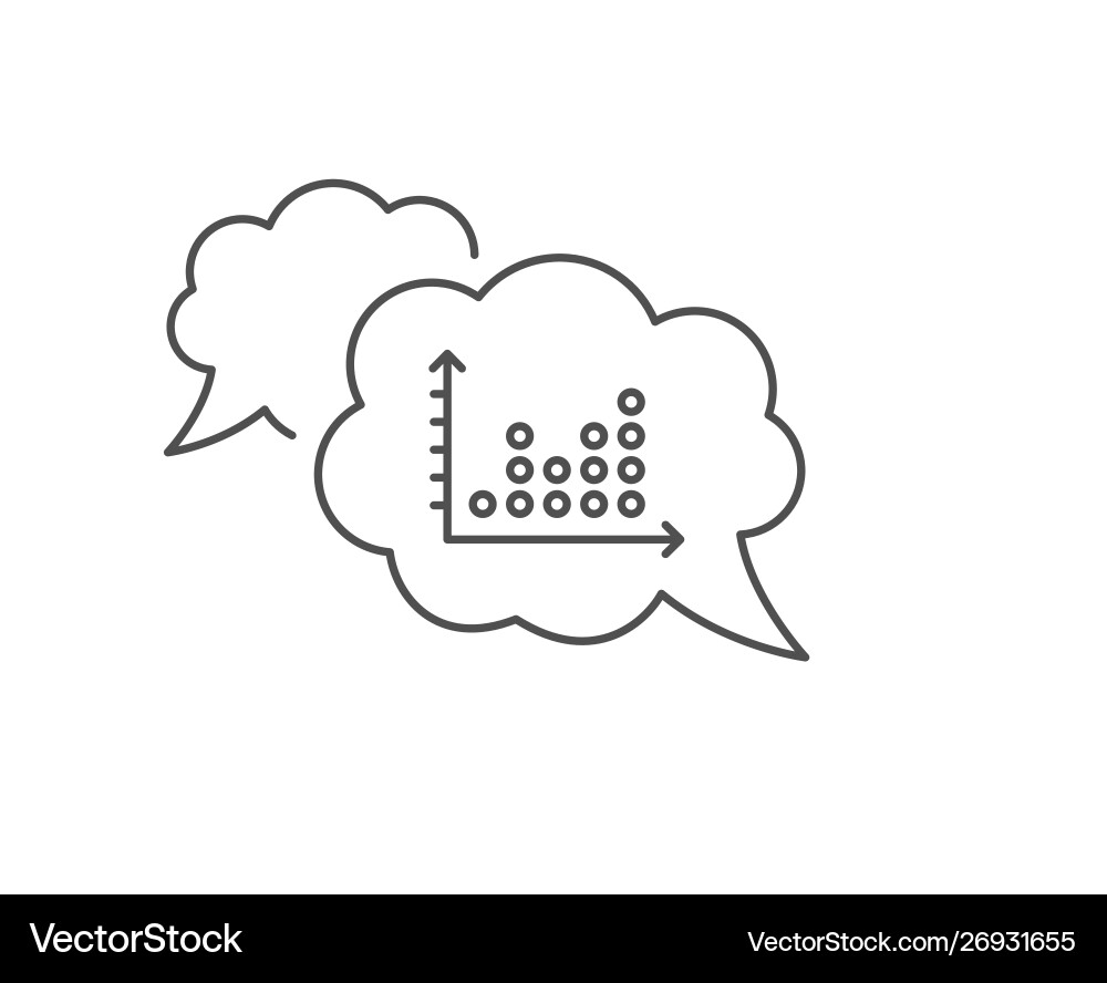 Dot plot graph line icon presentation chart sign Dot plot graph line icon presentation chart sign vector image