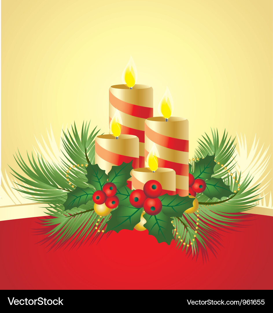 Festive Christmas Candles vector image