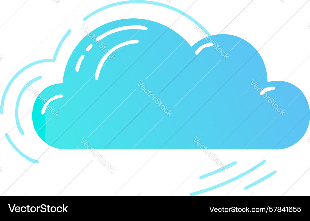 High-speed cloud icon digital data flow design vector image