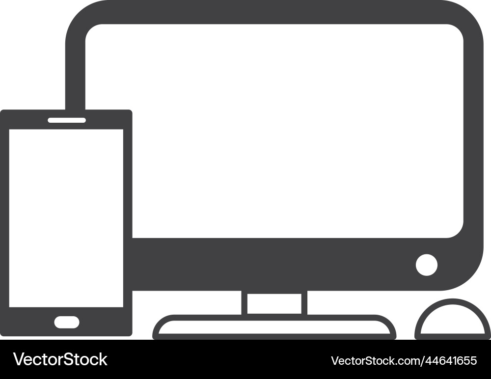 Laptop and synchronization in minimal style Laptop and synchronization in minimal style vector image