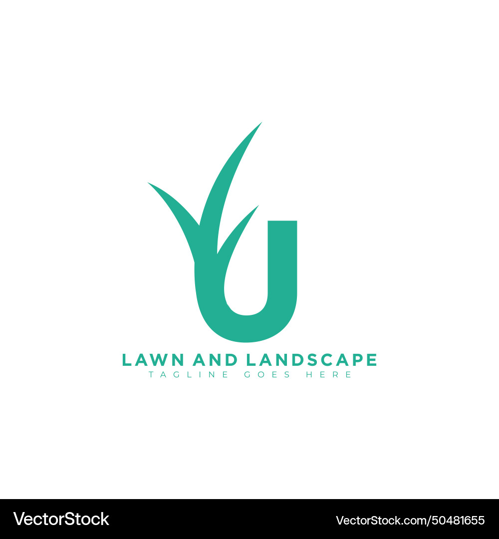 Letter u landscaping logo design – Royalty-Free Vector | VectorStock, image size:1000x1080