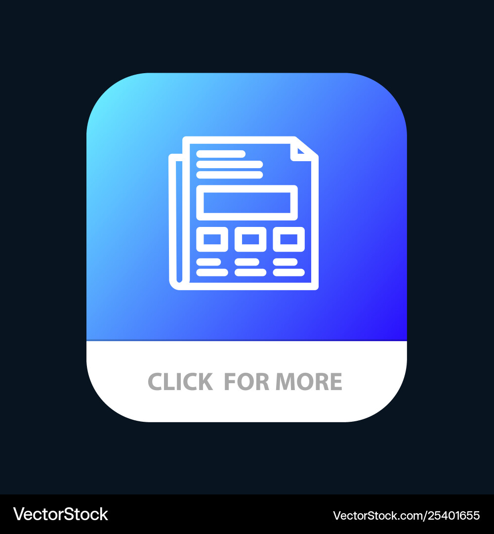Report paper sheet presentation mobile app button Vector Image