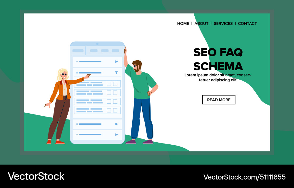 Snippets seo faq schema Vector Image