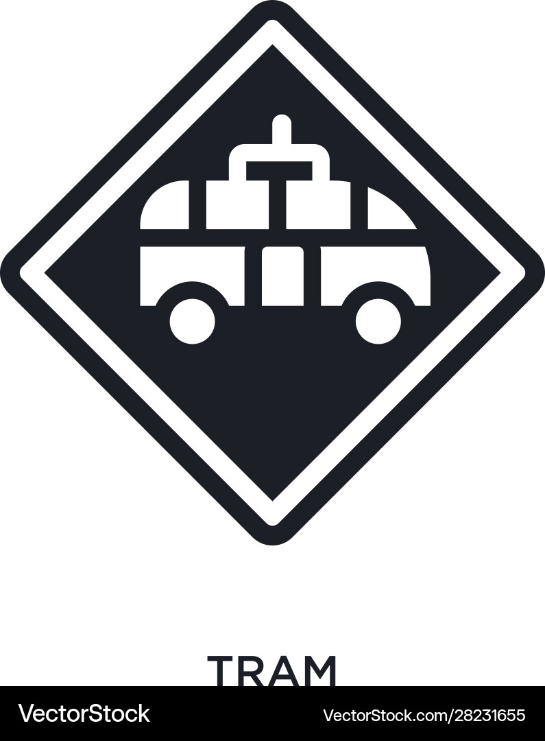 Tram isolated icon simple element from traffic vector image