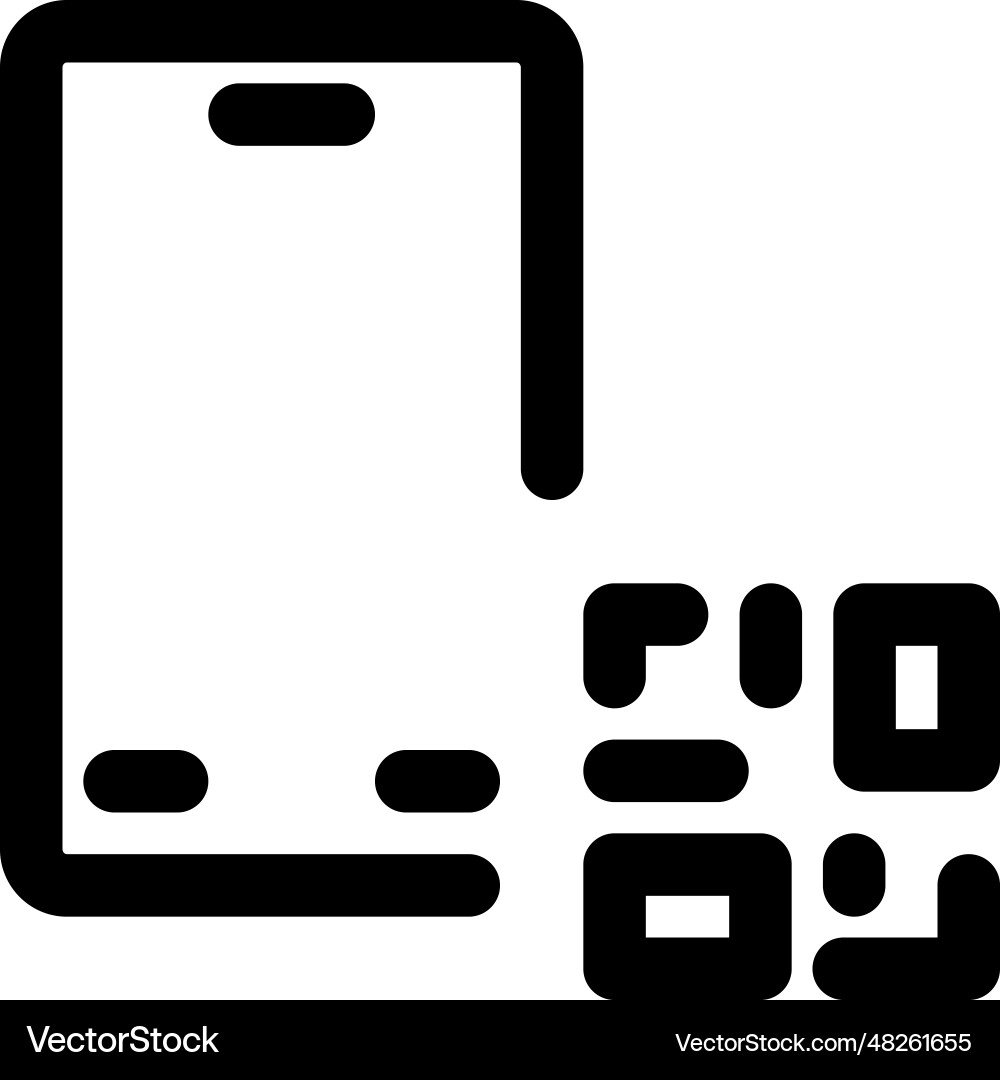 Use of smartphone to scan barcode vector image