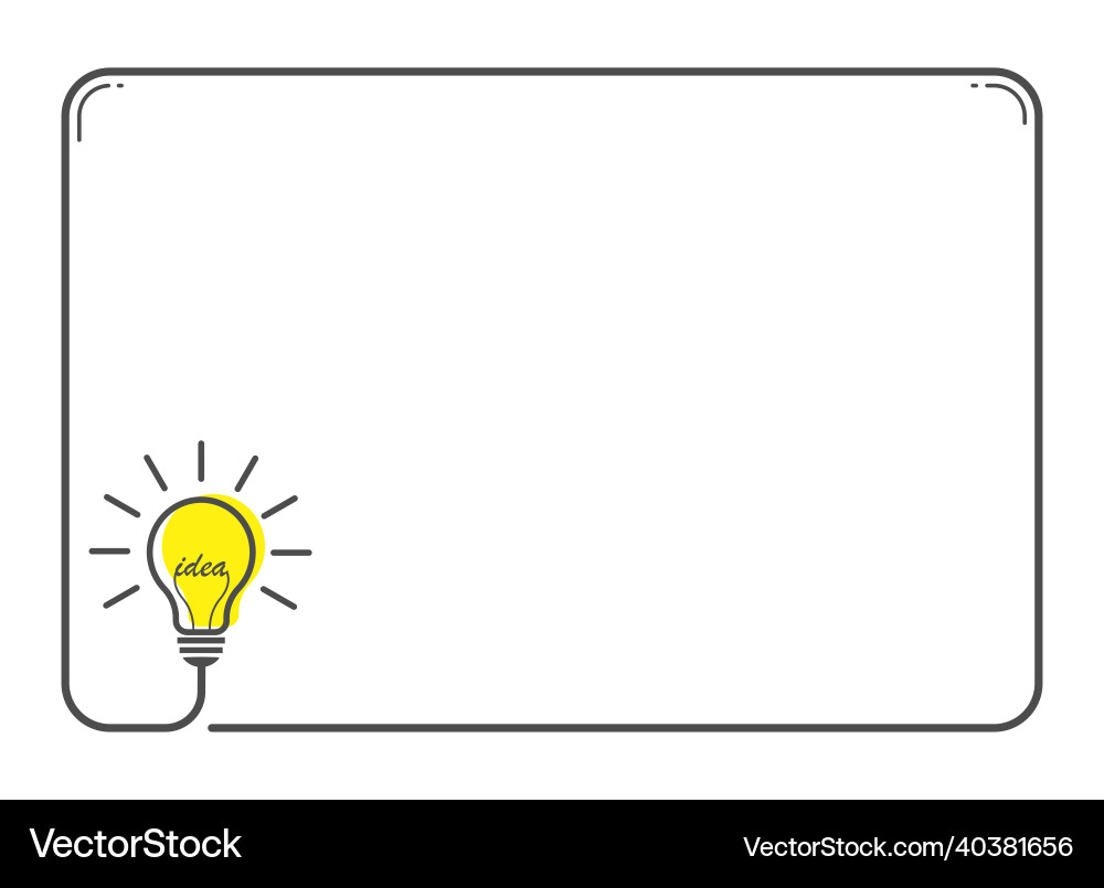 A frame with light bulb and place for text A frame with light bulb and place for text vector image