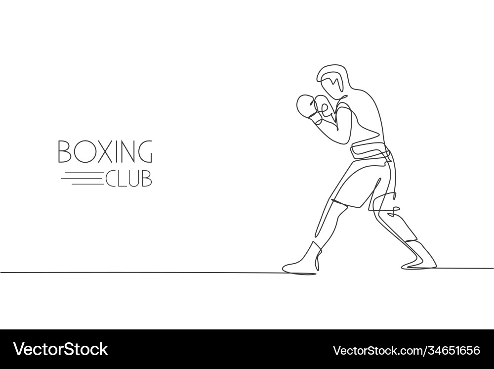 Agile Boxer - Continuous Line Art vector image