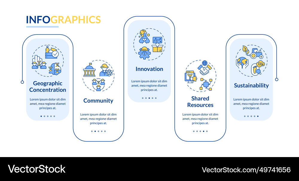 Agricultural clusters layout with linear icon Vector Image