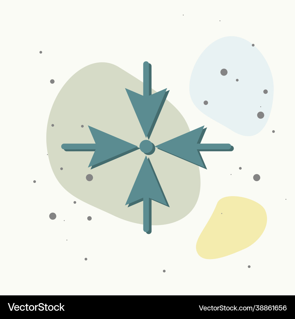 Arrows pointing direction to one point vector image