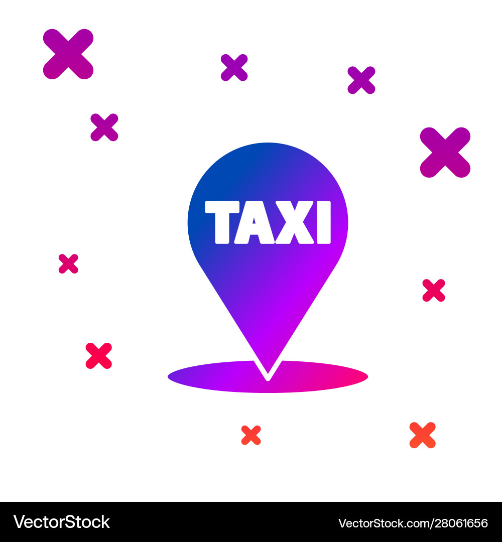 Color map pointer with taxi icon isolated on white Color map pointer with taxi icon isolated on white vector image