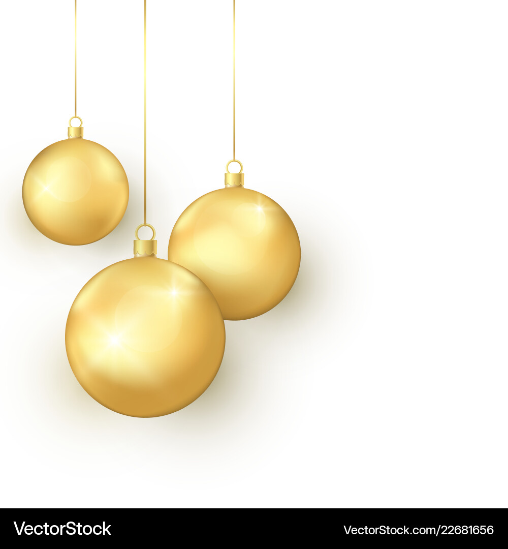 Elegance golden christmas toys set colorful Elegance golden christmas toys set colorful vector image