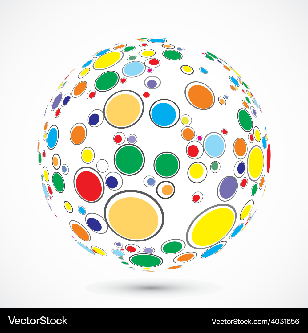 Globe consist of color circles Vector Image