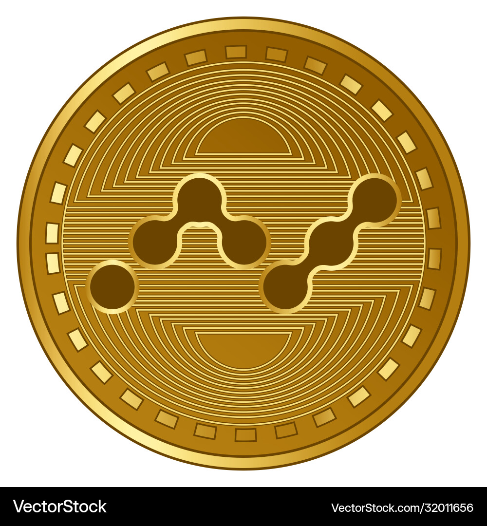 Gold futuristic nano cryptocurrency coin – Royalty-Free Vector | VectorStock