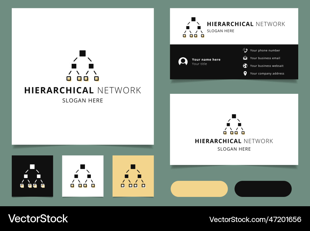 Hierarchical network logo design with editable Hierarchical network logo design with editable vector image