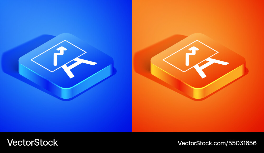 Isometric board with graph chart icon isolated Isometric board with graph chart icon isolated vector image