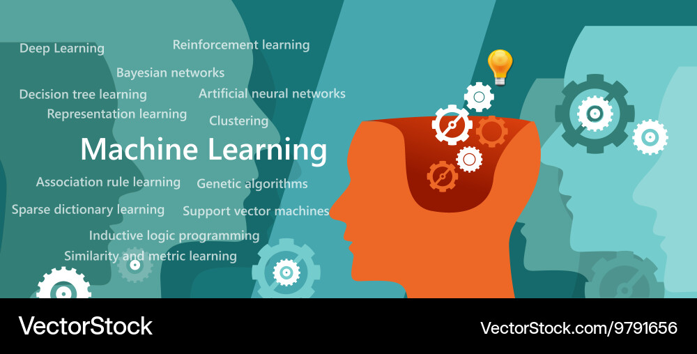 Machine Learning Neural Network Concept vector image
