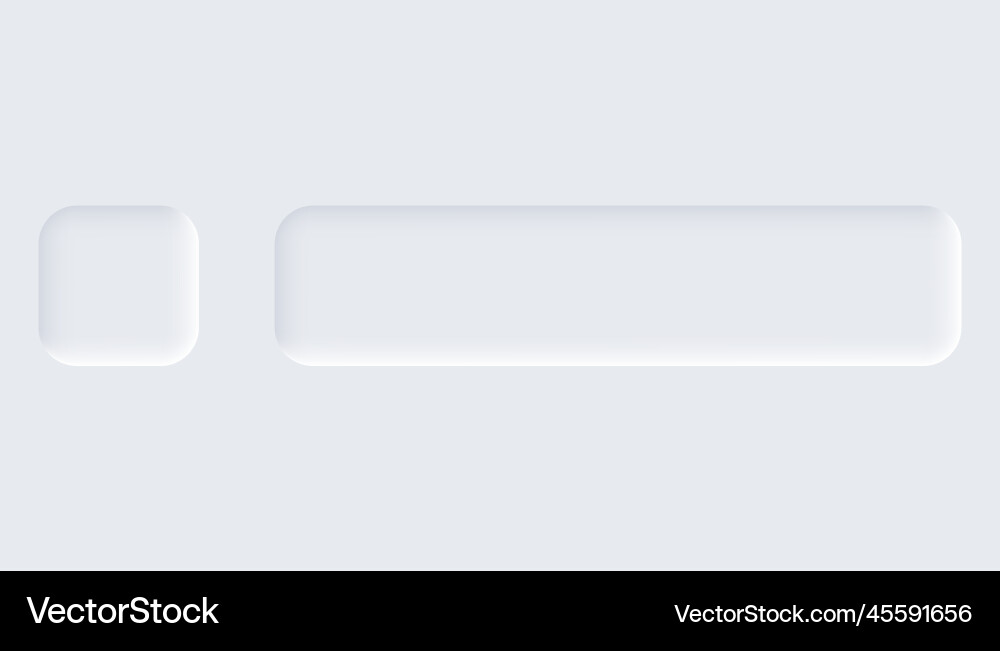 Neomorphic UI Buttons - White vector image