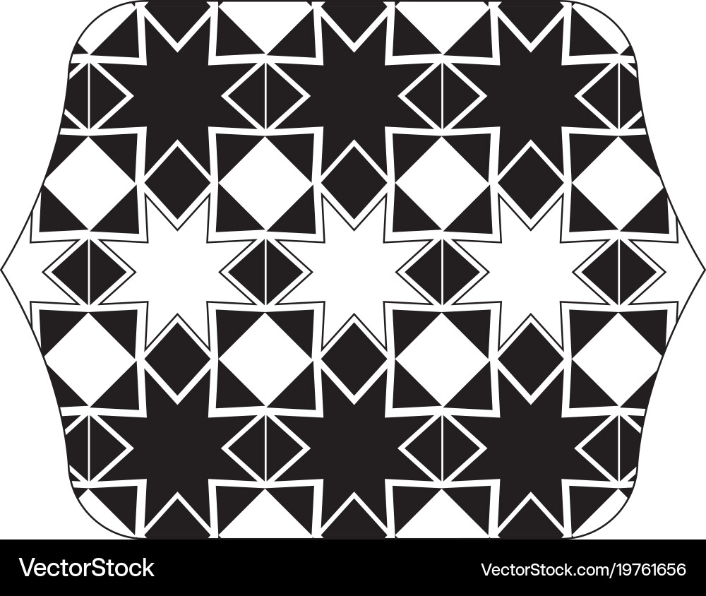 Rectangle with pattern seamless shapes background Vector Image