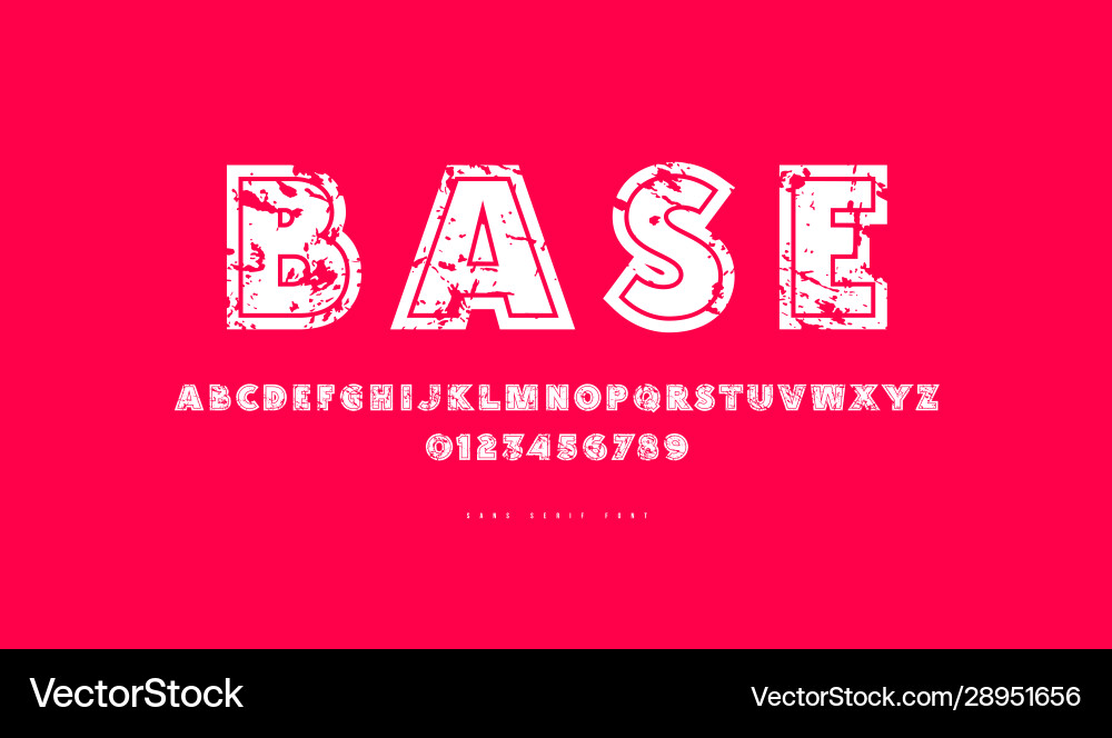 Sans serif font with contour Sans serif font with contour vector image