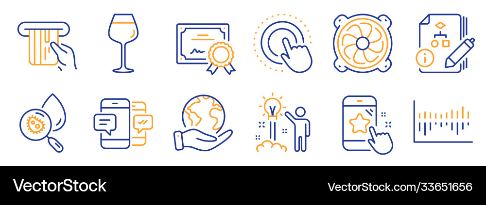 Set business icons such as computer fan Set business icons such as computer fan vector image