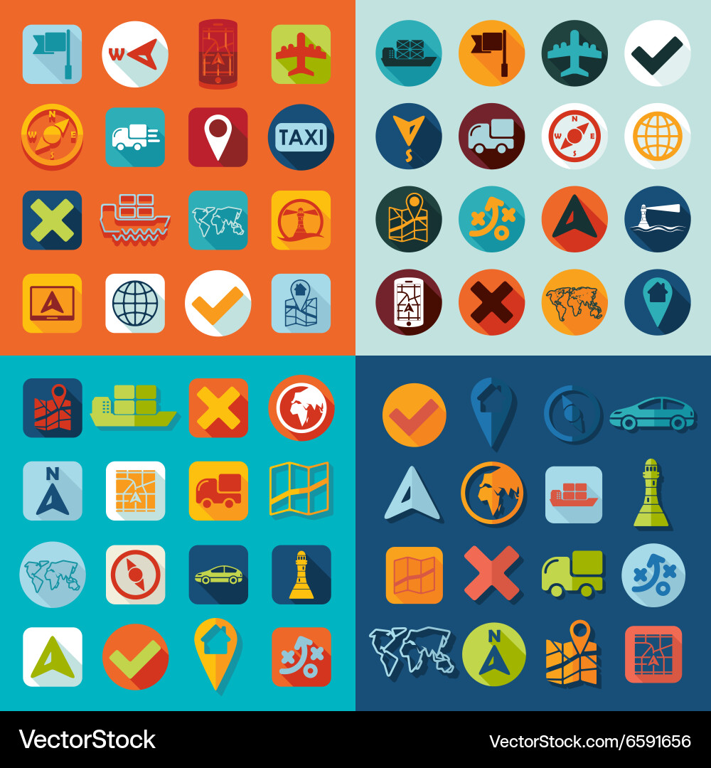 Set of navigation icons Vector Image
