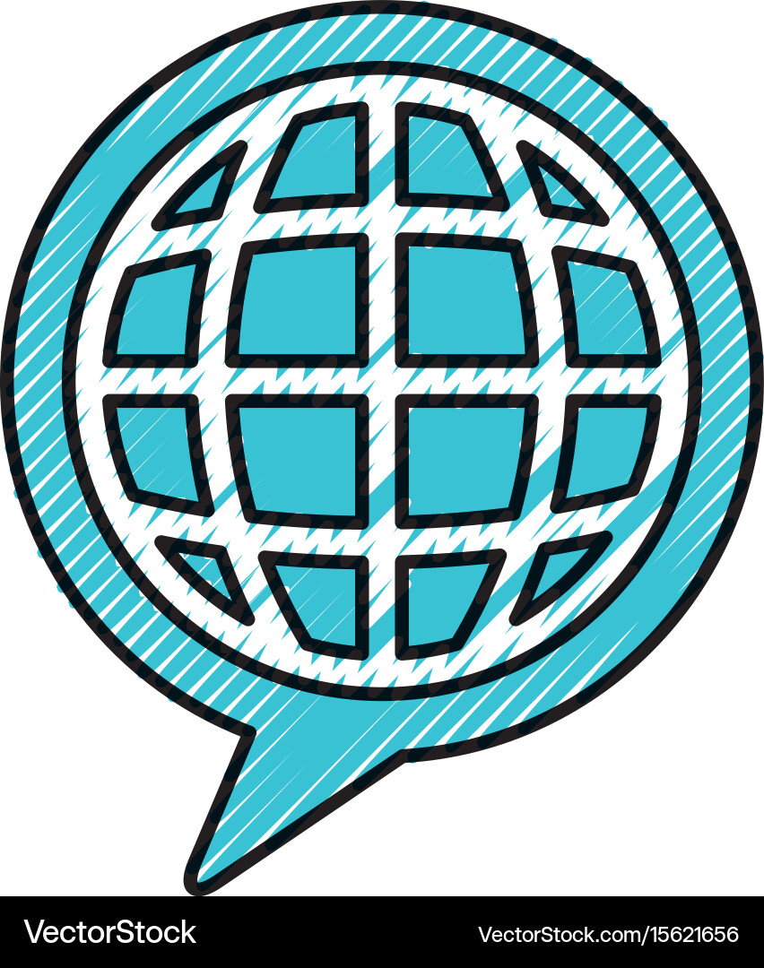 Speech bubble message with planet vector image