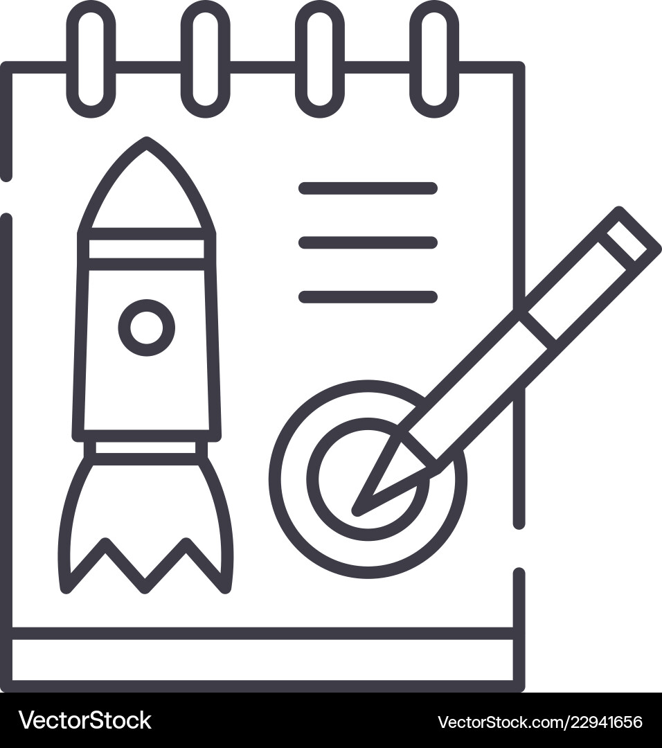 Startup project line icon concept Startup project line icon concept vector image