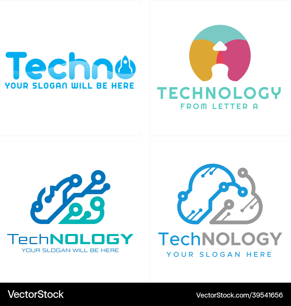 Technology rocket cloud storage tech connection Vector Image