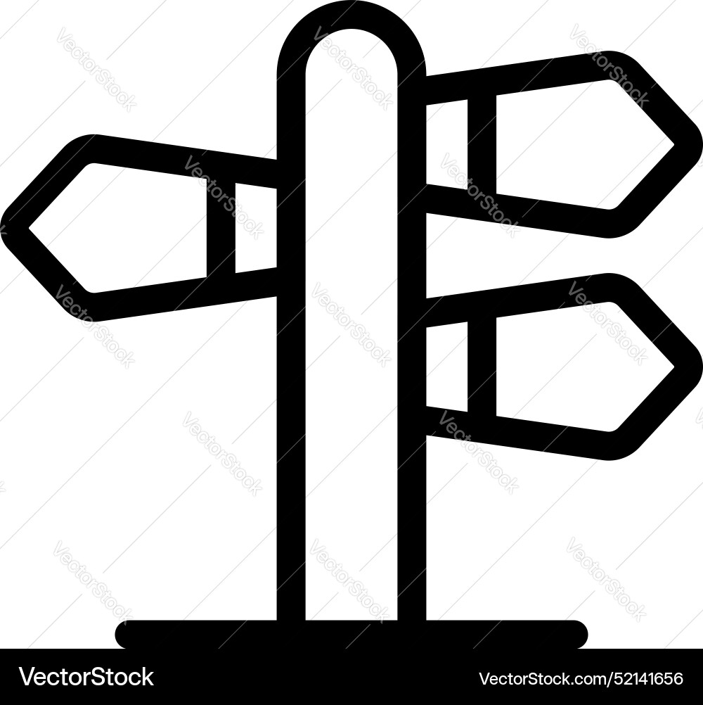Three blank signposts pointing in different Three blank signposts pointing in different vector image