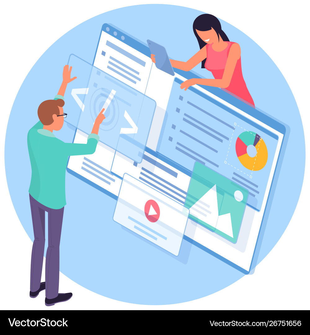 UI Development Concepts Vector Image