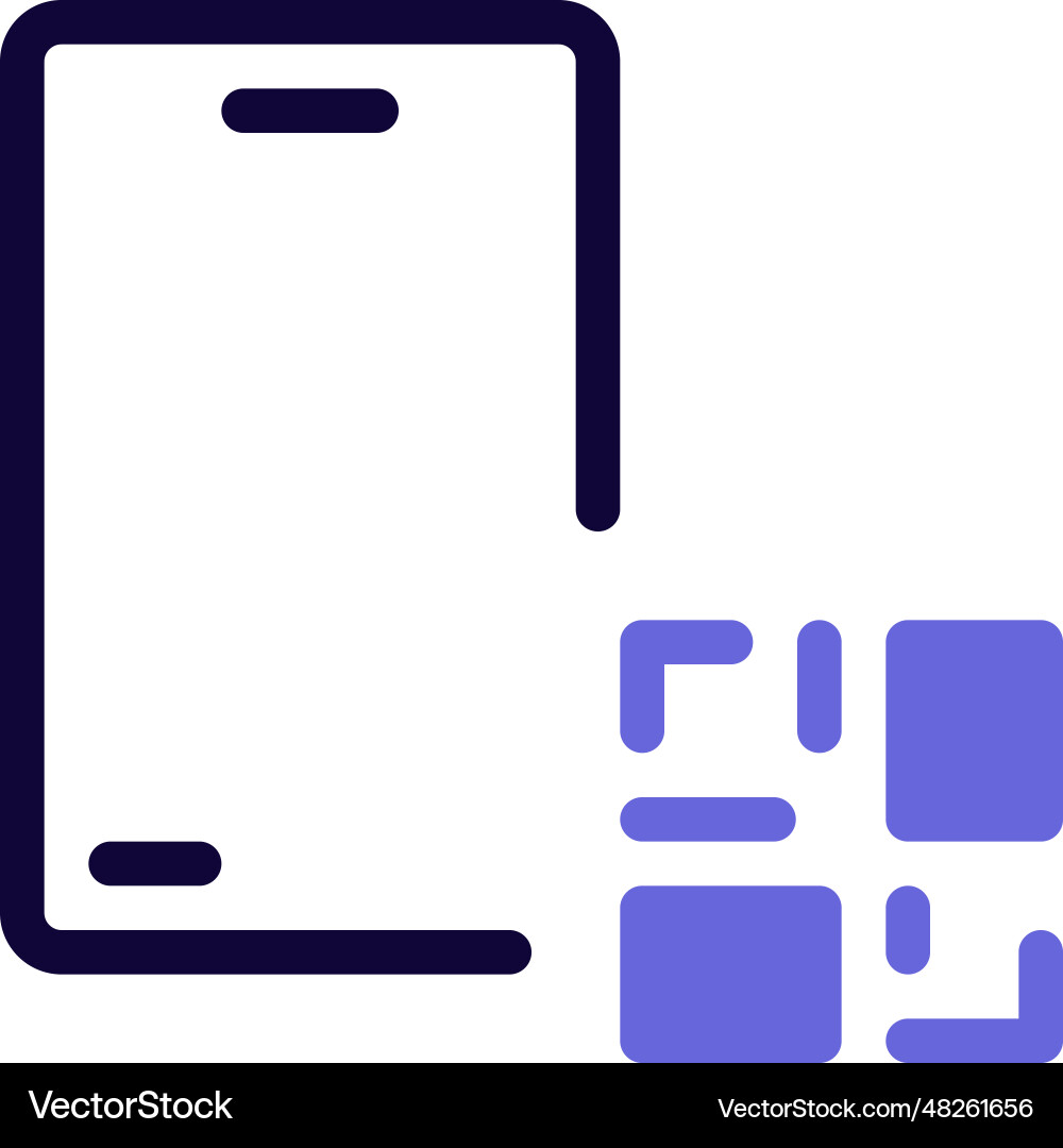 Use of smartphone to scan barcode vector image