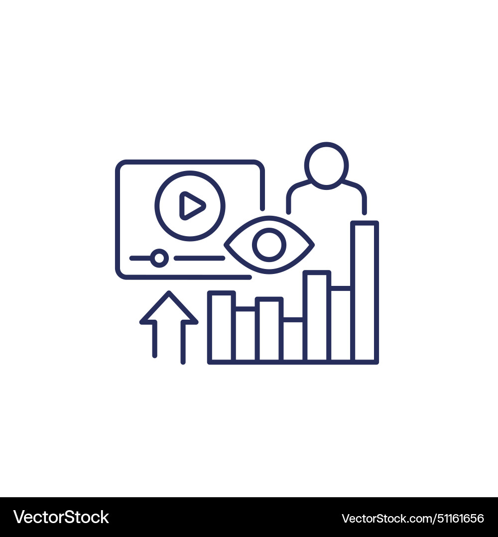 Views analytics and metrics line icon Views analytics and metrics line icon vector image